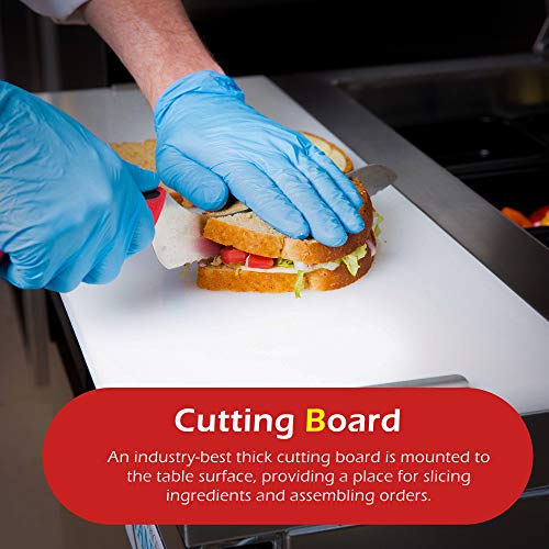 Atosa MSF8301GR 27" Sandwich & Salad Prep Table Refrigerator for Restaurant Hotel Deli Cafeteria | 1-Door 1-Shelf, 10" Cutting Board, 8 (1/6 Size) Pans, 7.2 Cu Ft Capacity | Stainless Steel, 115v