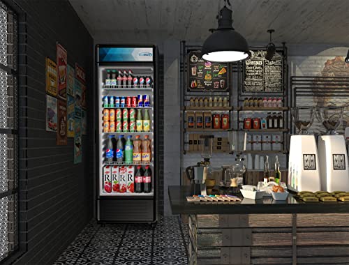 KoolMore MDR-1GD-12C Commercial One Glass Door Display Upright Beverage Refrigerator Cooler Merchandiser - 12 Cu. Ft [Black] 