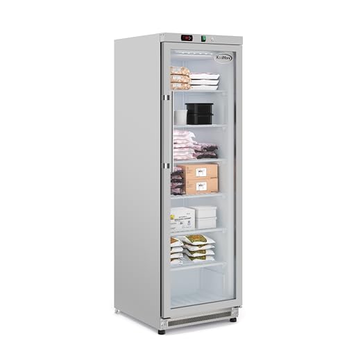 KoolMore KM-FMD12SGD 12 Cu. ft. Commercial Freezer with Glass Door in Stainless Steel-Manual Defrost, Stainless-Steel
