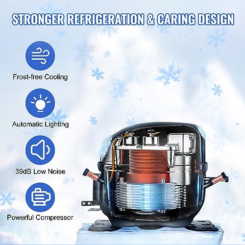 VEVOR B0D2WXL38B 24 inch Undercounter Refrigerator, 2 Drawer Refrigerator with Different Temperature, 4.87 Cu.ft. Capacity, Waterproof Indoor and Outdoor Under Counter Freezer Fridge for Home and Commercial Use