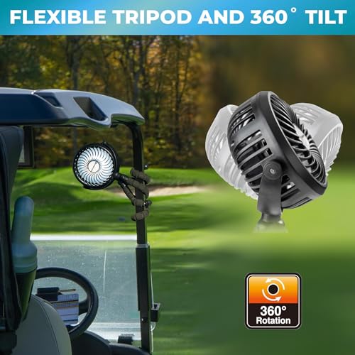 Comfort Zone MTD08-GRY Flexible Tri-Pod Stroller Fan, Rechargeable, Mini, Portable, 4 inch, 3 Speed, 2-3 Hour Charge Time, Secure Hold, Ideal for Strollers, Cribs, Car Seats, or Children’s Room