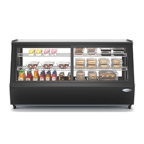 KoolMore CDC-250-BK 48 in. Self-Service Countertop Bakery Display Refrigerator in Black 16.79 Cu Ft