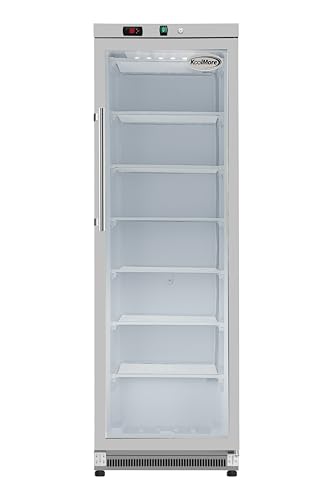 KoolMore KM-FMD12SGD 12 Cu. ft. Commercial Freezer with Glass Door in Stainless Steel-Manual Defrost, Stainless-Steel