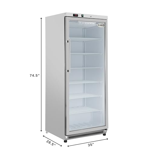 KoolMore KM-FMD20WGD 21 Cu. Ft. Commercial Freezer with Glass Door in White-Manual Defrost