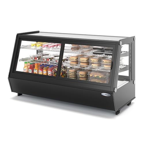 KoolMore CDC-250-BK 48 in. Self-Service Countertop Bakery Display Refrigerator in Black 16.79 Cu Ft