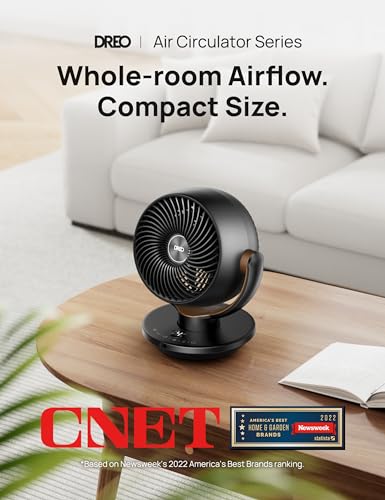 Dreo CF315 Fan for Bedroom, Desk Air Circulator Fan with Remote, 11 Inch Table Fans for Whole Room, 60ft Powerful Airflow, 120° Vertical Manual +90° Oscillating Fan, 4 Speeds, 8H Timer, Quiet Fan, Home
