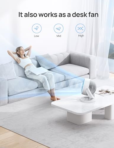 Dreo CF312 Fan for Bedroom, 12 Inches, 70ft Powerful Airflow, 28db Quiet Table Air Circulator Fans for Whole Room, 120° Adjustable Tilt, 3 Speeds, Desktop Fan for Home, Office, Kitchen
