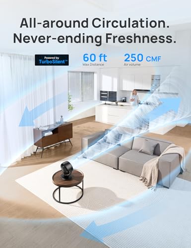 Dreo CF315 Fan for Bedroom, Desk Air Circulator Fan with Remote, 11 Inch Table Fans for Whole Room, 60ft Powerful Airflow, 120° Vertical Manual +90° Oscillating Fan, 4 Speeds, 8H Timer, Quiet Fan, Home