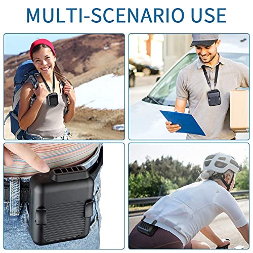 Koonie NF08 Portable Waist Fan Rechargeable, Strong Airflow 23H Working Time Hands-free Personal Necklace Fan, USB Belt Fan for Shirt, Fishing Gardening Climbing Cycling Farm Work Hiking