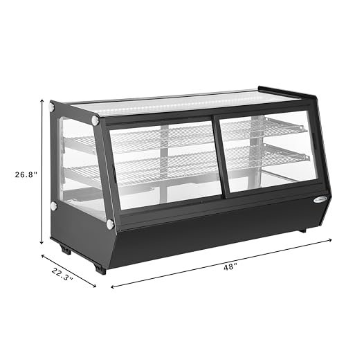 KoolMore CDC-250-BK 48 in. Self-Service Countertop Bakery Display Refrigerator in Black 16.79 Cu Ft