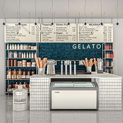 KoolMore MCF-16C Commercial Ice Cream Freezer Display Case, 16 Cu. Ft, White