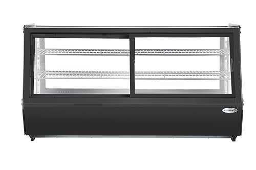 KoolMore CDC-250-BK 48 in. Self-Service Countertop Bakery Display Refrigerator in Black 16.79 Cu Ft
