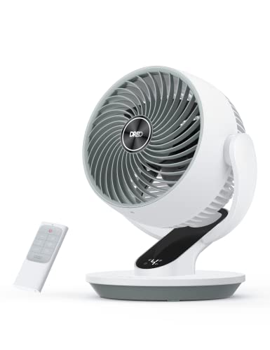 Dreo CF511 Oscillating Fan for Bedroom, 13 Inch Quiet Table Fans for Home Whole Room, 70ft Powerful Airflow, Desk Air Circulator Fan with Remote, 120° Adjustable Tilt, 4 Speeds, 8H Timer, for Office Desktop