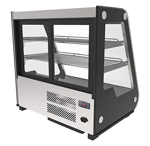 KoolMore - CDC-4C-BK 27" Commercial Countertop Refrigerator Display Case Merchandiser with LED Lighting - 4.6 cu. ft, Black and Stainless Steel (858154008300)