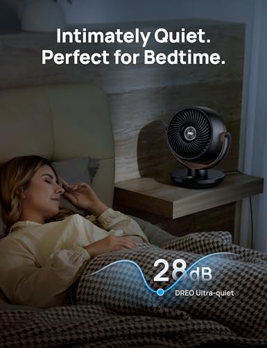Dreo CF315 Fan for Bedroom, Desk Air Circulator Fan with Remote, 11 Inch Table Fans for Whole Room, 60ft Powerful Airflow, 120° Vertical Manual +90° Oscillating Fan, 4 Speeds, 8H Timer, Quiet Fan, Home
