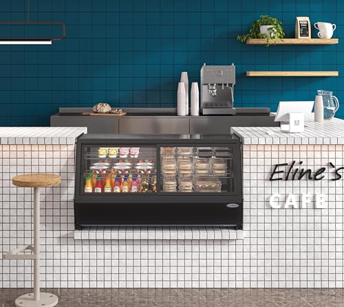 KoolMore CDC-250-BK 48 in. Self-Service Countertop Bakery Display Refrigerator in Black 16.79 Cu Ft