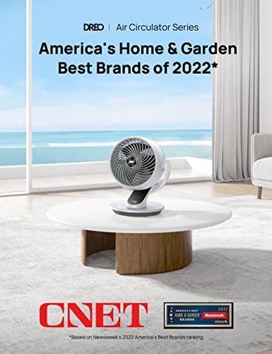 Dreo CF511 Oscillating Fan for Bedroom, 13 Inch Quiet Table Fans for Home Whole Room, 70ft Powerful Airflow, Desk Air Circulator Fan with Remote, 120° Adjustable Tilt, 4 Speeds, 8H Timer, for Office Desktop