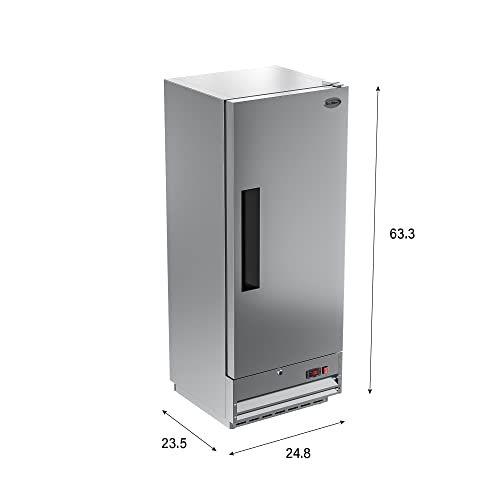 KoolMore Commercial One Door Reach-in Freezer for Restaurant, Cafe, and Cold Food Storage, Stainless Steel Finish, Large 12 Cu. Ft. Capacity, Heavy Duty Kitchen Use (RIF-1D-SS12C)