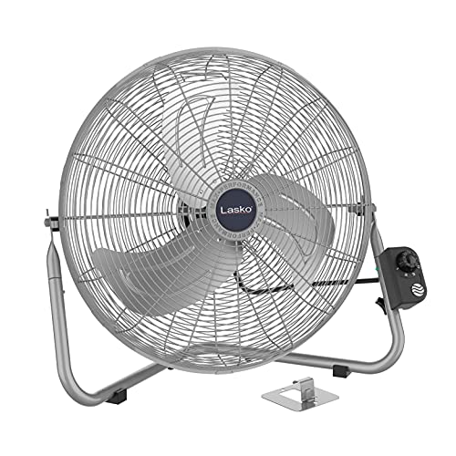 Lasko 2265QM High Velocity Max Performance Floor Fan with Wall mount Option, 3 Powerful Speeds, Pivoting Fan Head for Home, Garage, Attic, 20", Black