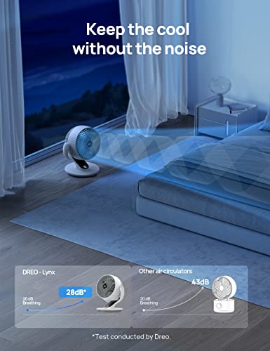 Dreo CF511 Oscillating Fan for Bedroom, 13 Inch Quiet Table Fans for Home Whole Room, 70ft Powerful Airflow, Desk Air Circulator Fan with Remote, 120° Adjustable Tilt, 4 Speeds, 8H Timer, for Office Desktop