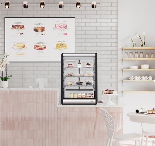 KoolMore CDC-49-SS 24 in. 4 Tier Commercial Countertop Bakery Display Refrigerator in Stainless-Steel