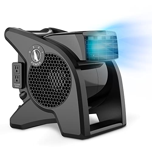 Lasko U15617 High Velocity Pro-Performance Pivoting Utility Fan for Cooling, Ventilating, Exhausting and Drying at Home, Job Site and Work Shop, 14.5, Black, Grey