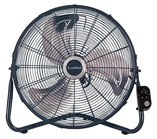 Lasko H20610 High Velocity Fan with QuickMount for Floor or Wall Mount Use, 3 Powerful Speeds for Garage, Shop, Attic, 20", Silver/Black