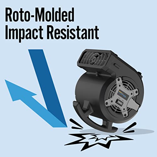 Lasko BD-VP-15-BK BlueDri Portable 1/8 HP Mini Multi-Purpose Air Mover Blower Utility Fan for Home, Carpet and Floor Drying, Black