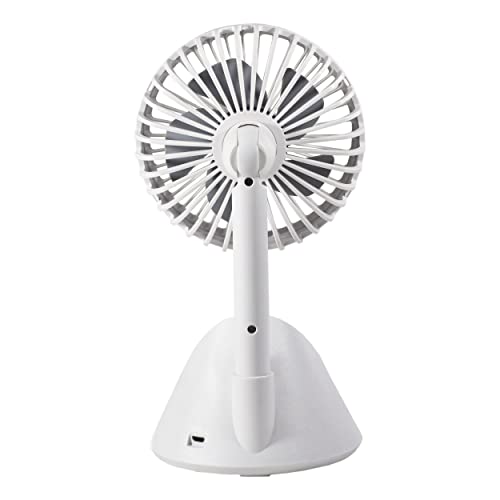 Comfort Zone CZPF401WT Rechargeable Fan with Wireless Charger, 4 inch, USB Chargeable Lithium Battery, Adjustable Tilt, Powerful & Portable, Cooling & Charging