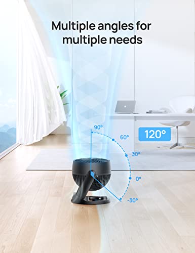 Dreo CF312 Fan for Bedroom, 12 Inches, 70ft Powerful Airflow, 28db Quiet Table Air Circulator Fans for Whole Room, 120° Adjustable Tilt, 3 Speeds, Desktop Fan for Home, Office, Kitchen