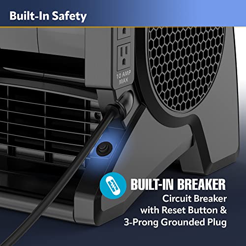 Lasko U15617 High Velocity Pro-Performance Pivoting Utility Fan for Cooling, Ventilating, Exhausting and Drying at Home, Job Site and Work Shop, 14.5, Black, Grey