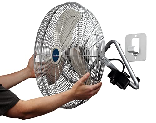 Lasko 2265QM High Velocity Max Performance Floor Fan with Wall mount Option, 3 Powerful Speeds, Pivoting Fan Head for Home, Garage, Attic, 20", Black