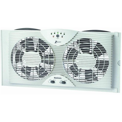 Holmes HAWF2043-N Dual Blade Twin 8.5" Blades Window Fan, 2 Speed Setting, White