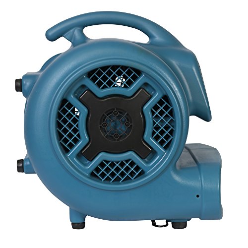 XPOWER X-830 Pro 1 HP 3600 CFM Centrifugal Air Mover, Carpet Dryer, Floor Fan, Blower, for Water Damage Restoration, Janitorial, Plumbing, Home Use Blue