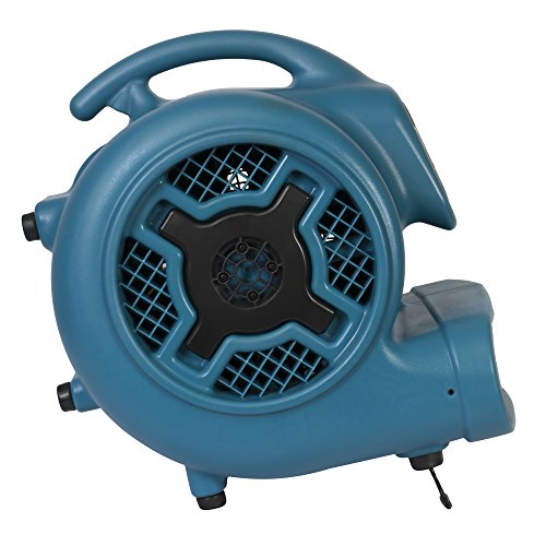 XPOWER X-830 Pro 1 HP 3600 CFM Centrifugal Air Mover, Carpet Dryer, Floor Fan, Blower, for Water Damage Restoration, Janitorial, Plumbing, Home Use Blue