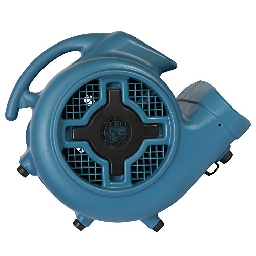 XPOWER X-830 Pro 1 HP 3600 CFM Centrifugal Air Mover, Carpet Dryer, Floor Fan, Blower, for Water Damage Restoration, Janitorial, Plumbing, Home Use Blue