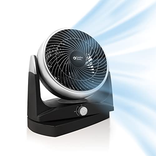 Comfort Zone CZHV81TBK Oscillating Desk Fan with 180-Degree Adjustable Tilt, 8 inch, 3 Speed, Quiet, Table Fan, Electric, Durable, Ideal for Home, Bedroom & Office