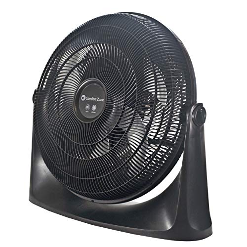 Comfort Zone CZHV201BS PowrCurve High Velocity Floor Fan with Wall-Mounting Capabilities, 20 inch, 3 Speed, 180 Degree Adjustable Tilt, Ideal for Home, Bedroom, Gym & Office