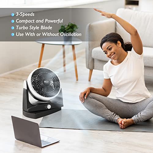 Comfort Zone CZHV81TBK Oscillating Desk Fan with 180-Degree Adjustable Tilt, 8 inch, 3 Speed, Quiet, Table Fan, Electric, Durable, Ideal for Home, Bedroom & Office