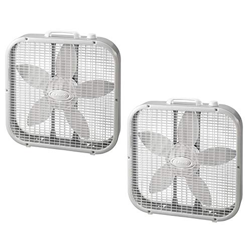 Lasko 3733-2 20" Energy Efficient Basic Box Fan w/3 Speeds & Easy Carry Handle (2 Pack)