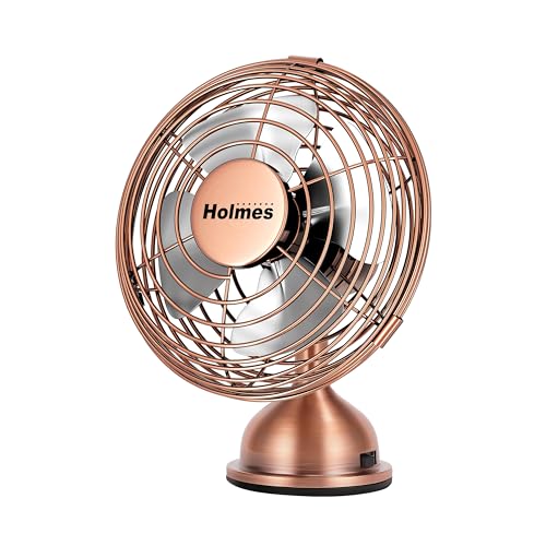 HOLMES Heritage 4-Inch Mini USB Desk Fan Brushed Copper, Open Box