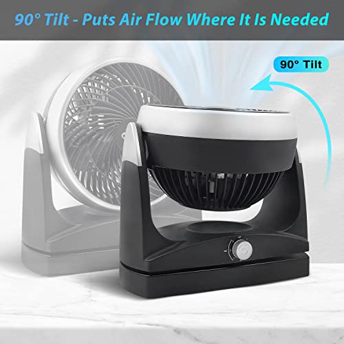 Comfort Zone CZHV81TBK Oscillating Desk Fan with 180-Degree Adjustable Tilt, 8 inch, 3 Speed, Quiet, Table Fan, Electric, Durable, Ideal for Home, Bedroom & Office