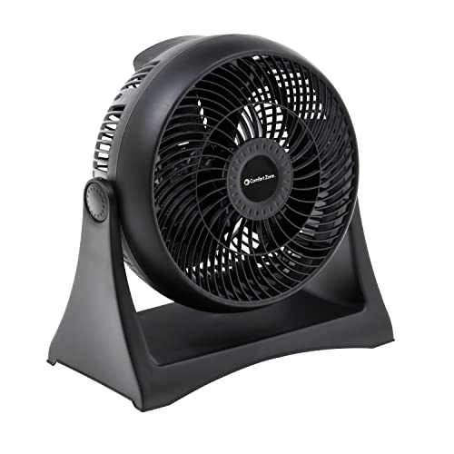 Comfort Zone CZHV8T Table Fan, 8 inch, 3 Speed, Personal Fan, Electric, Wall Mountable, 180 Degree Adjustable Tilt, Tabletop Fan, Desk Fan, Airflow 7.91 ft/sec, Ideal for Home, Bedroom & Office