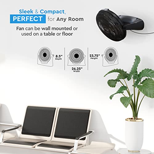Comfort Zone CZHV201BS PowrCurve High Velocity Floor Fan with Wall-Mounting Capabilities, 20 inch, 3 Speed, 180 Degree Adjustable Tilt, Ideal for Home, Bedroom, Gym & Office