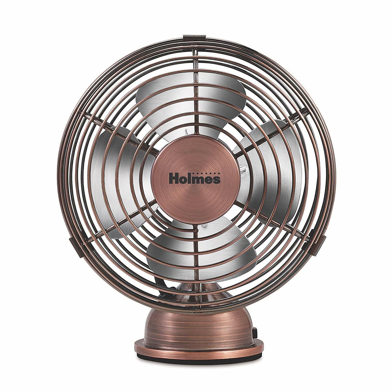 Holmes Heritage Mini USB Desk Fan, Brushed Copper,  4-Inches