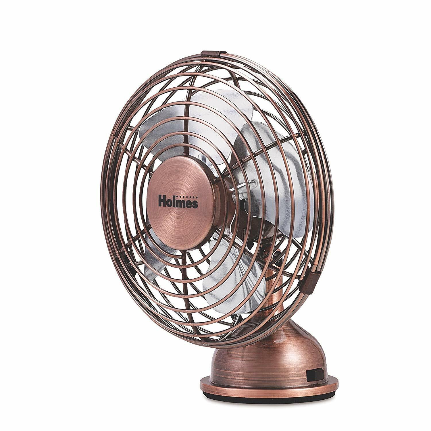 Holmes Heritage Mini USB Desk Fan, Brushed Copper,  4-Inches