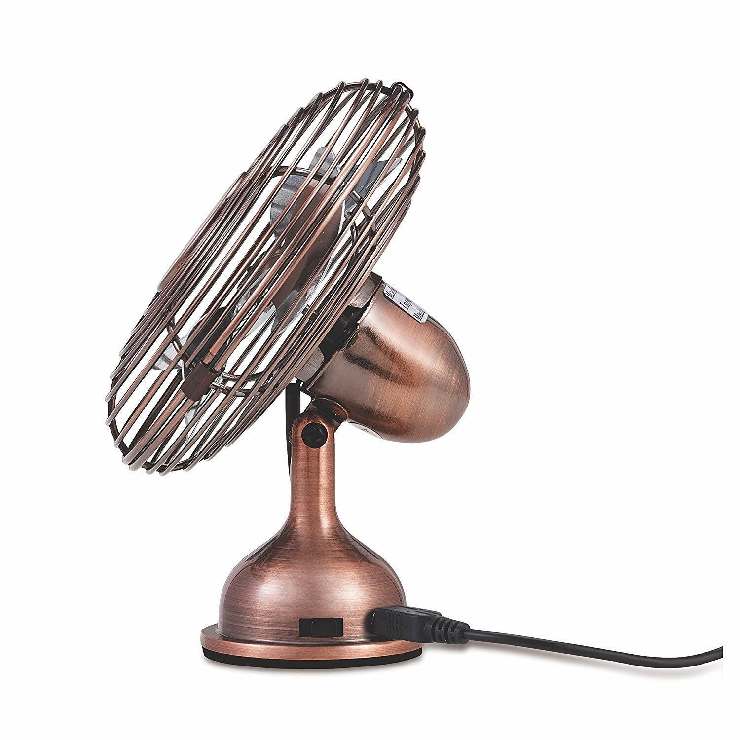 Holmes Heritage Mini USB Desk Fan, Brushed Copper,  4-Inches