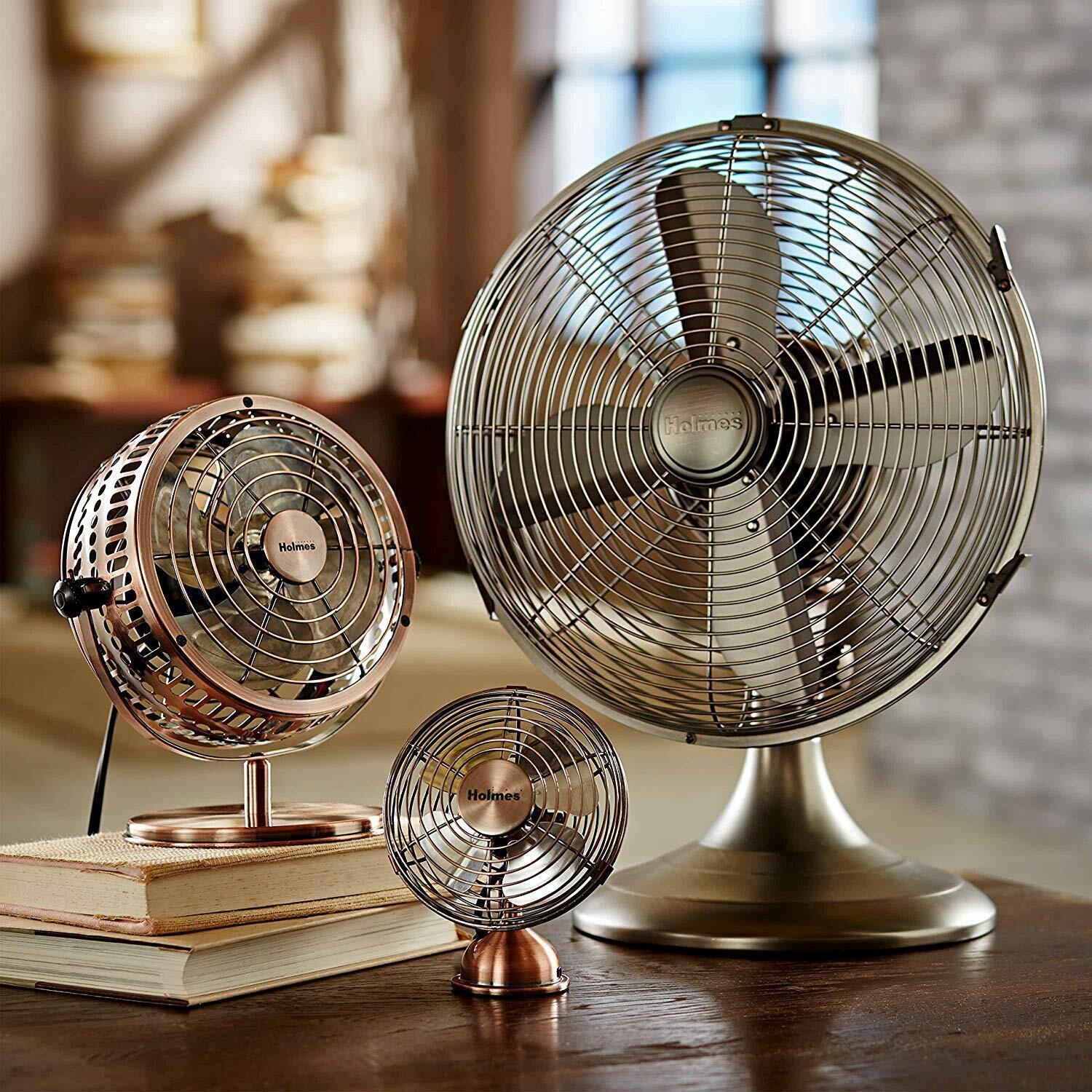 Holmes Heritage Mini USB Desk Fan, Brushed Copper,  4-Inches