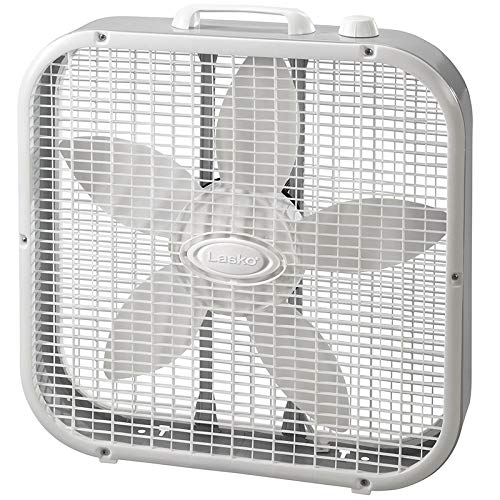 Lasko 3733 Air Circulating 20" Box Fan, WHITE