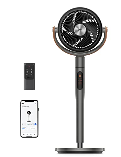 Dreo PolyFan 513S Pedestal Fan with Remote, PolyFan 513S, 43'' Quiet Standing Fan for Home Bedroom, 120°+105° Smart Oscillating Floor Fans with Wi-Fi/Voice Control, Works with Alexa/Google, 6 Modes, 8 Speeds